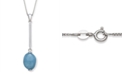 Macy's Milky Aquamarine 18" Pendant Necklace in Sterling Silver
